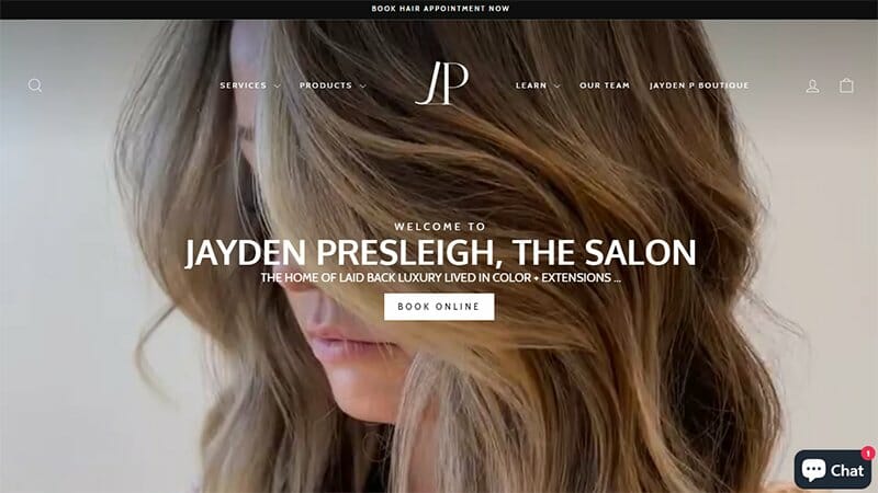 10. Jayden Presleigh, The Salon - Barbershop Website Example