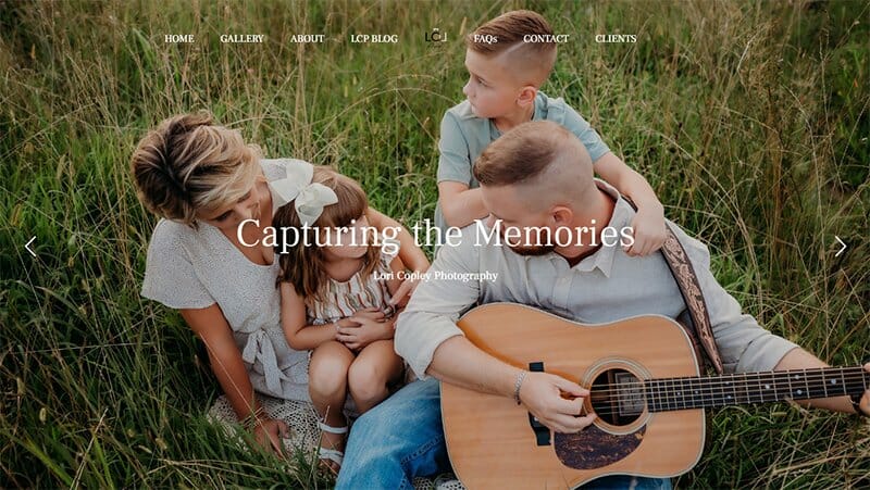 10. Lori Copley Photography - Family Website Example