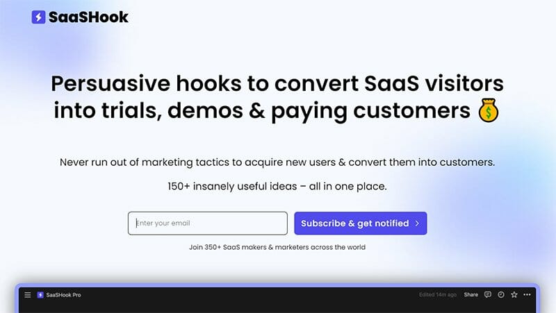 10. SaaSHook - Carrd Examples And Ideas