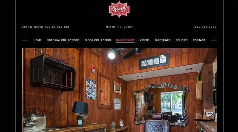 11. Bleach Hair Addiction - Barbershop Website Example
