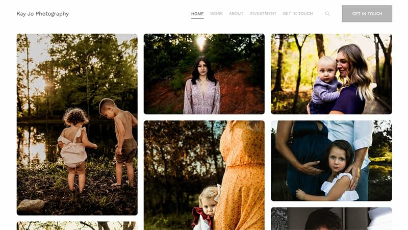 11. Kay Jo Photography - Family Website Example