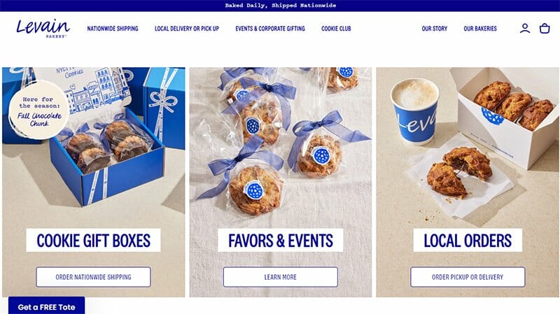 11. Levain Bakery - Bakery Website Example