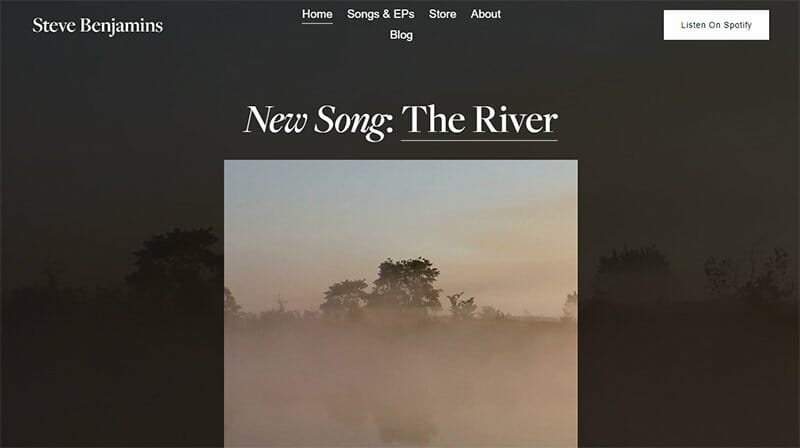 11. Steve Benjamins - Singer and Songwriter Website Example