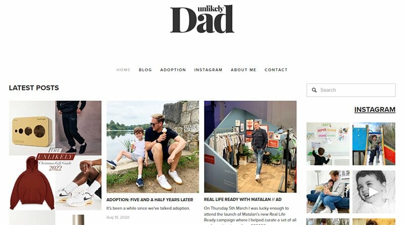 12. Unlikely Dad - Family Website Example