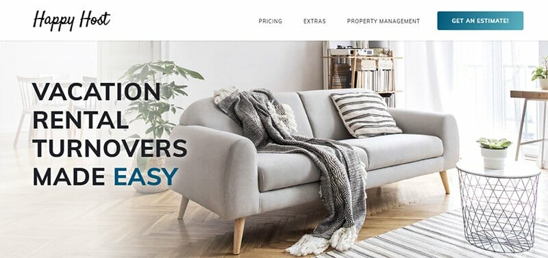 13. Happy Host - Cleaning Website Example