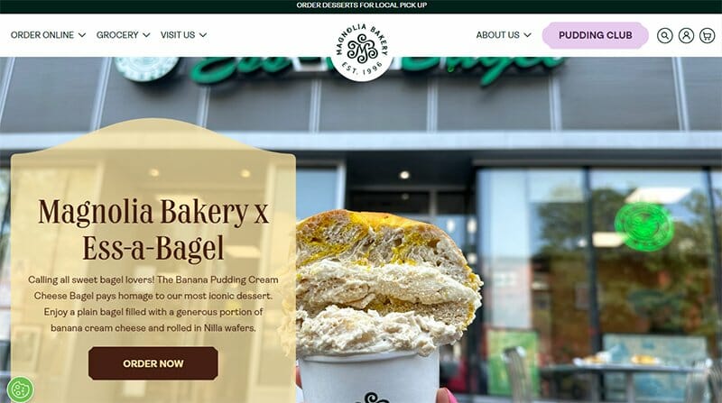 14. Magnolia Bakery - Bakery Website Example