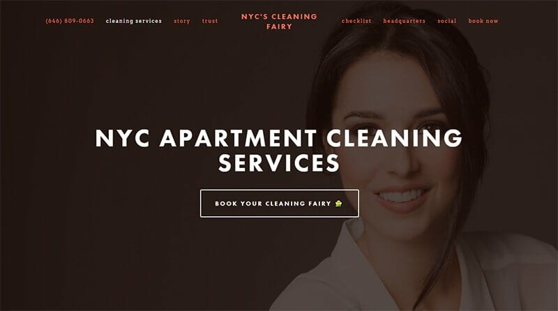 14. NYC's Cleaning Fairy - Cleaning Website Example