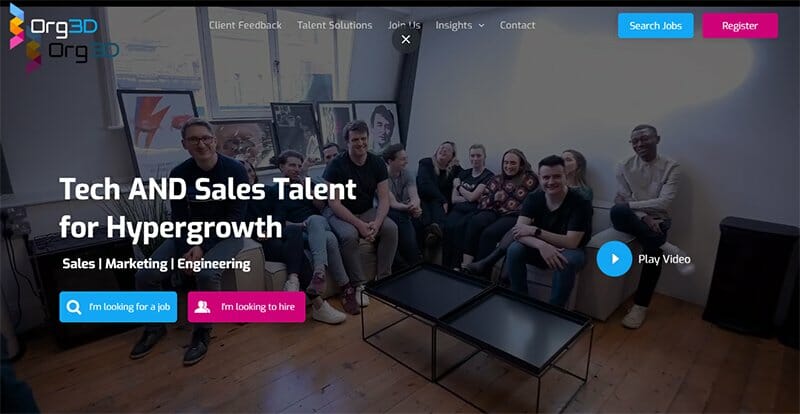 14. Org3D - Recruitment Website Design Example