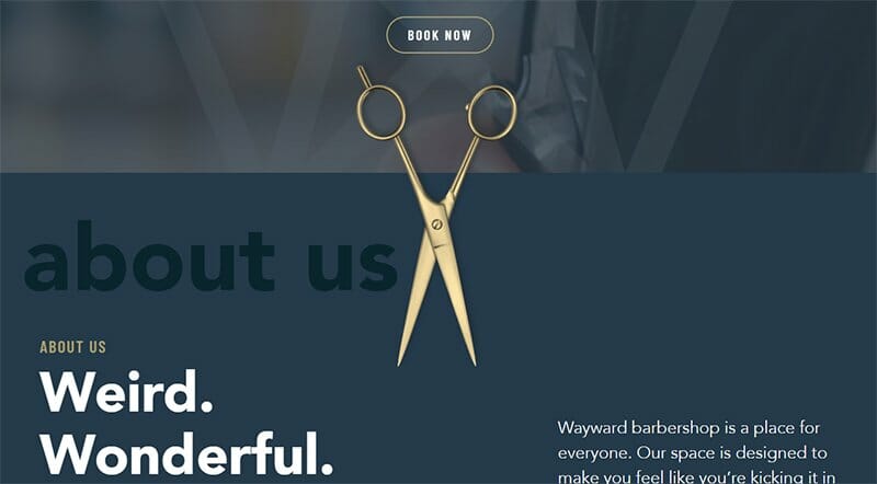 15. Wayward Barbershop - Barbershop Website Example