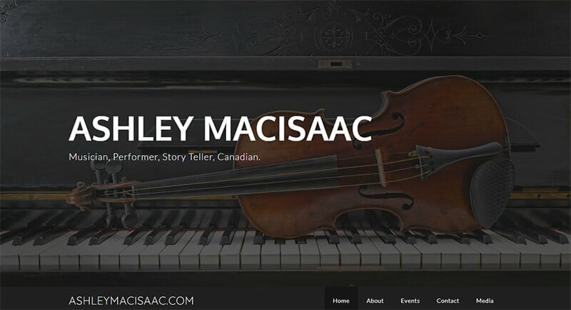 16. Ashley Macisaac - Singer and Songwriter Website Example