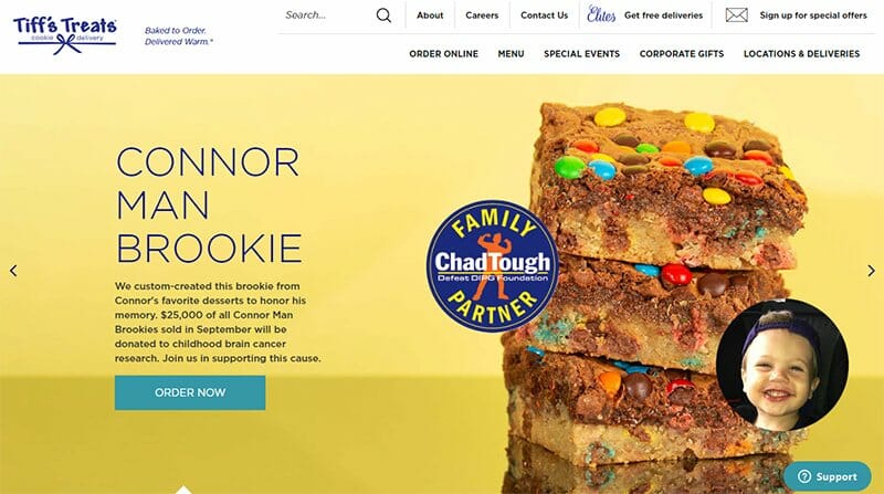 16. Tiff’s Treats - Bakery Website Example