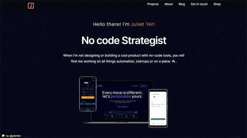 17. Juliet Hiri - Carrd Examples And Ideas