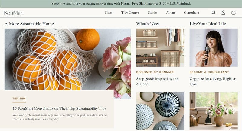17. KonMari - Best Influencer Website Example