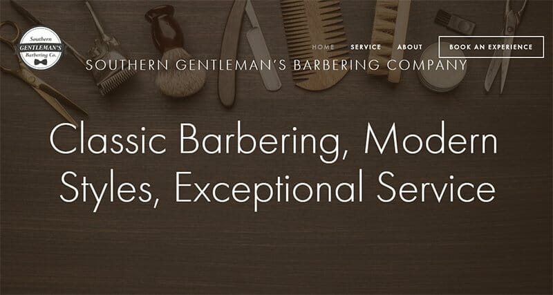 17. Southern Gentleman's Barbering Co - Barbershop Website Example