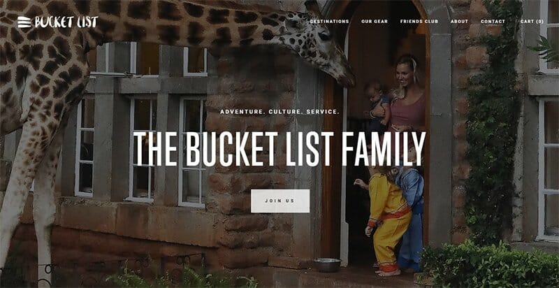 17. The Bucket List Family - Family Website Example