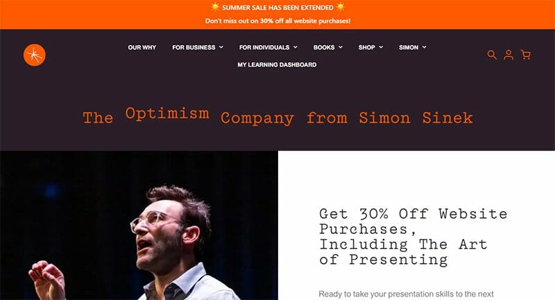 19. Simon Sinek - Best Influencer Website Example