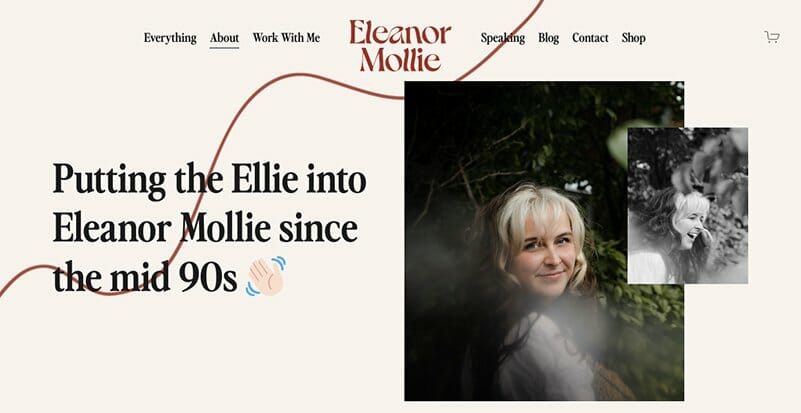 2. Eleanor Mollie - About Me Website Example