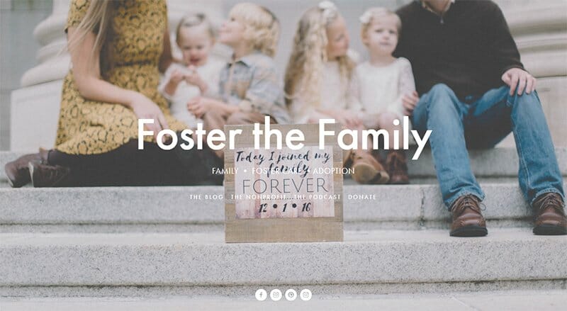 2. Foster the Family - Family Website Example