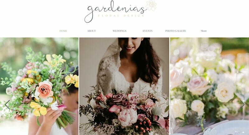 2. Gardenias Floral & Plants - Florist & Flower Shop Website Example