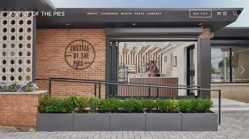 2. Justice of the Pies - Bakery Website Example
