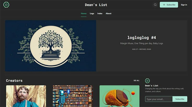 2. Michael Dean - Notion Website Example