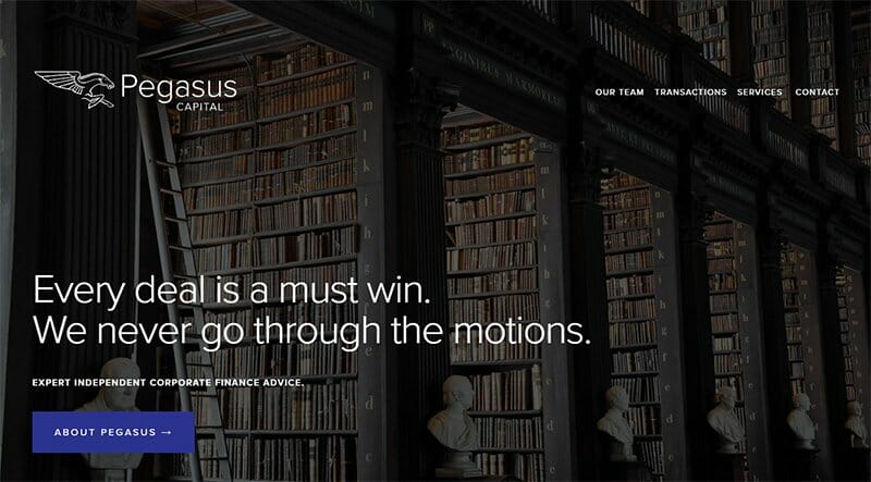 2. Pegasus Capital - Financial Website Design Example