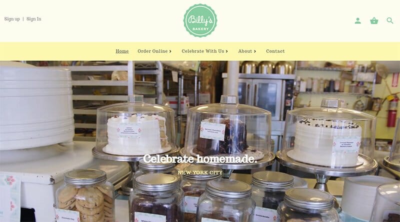 20. Billy’s Bakery - Bakery Website Example