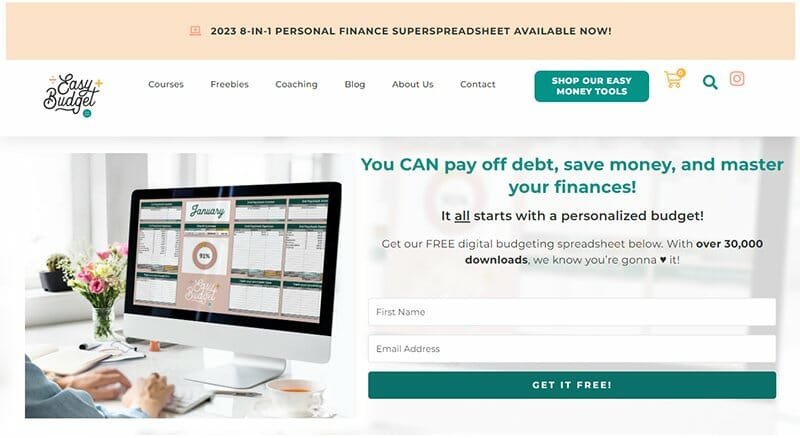 20. Easy Budget - Family Website Example