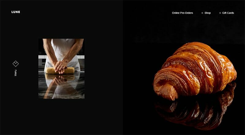 21. Lune - Bakery Website Example