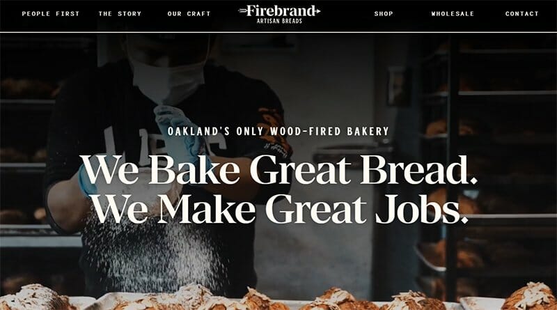 23. Firebrand Artisan Breads - Bakery Website Example