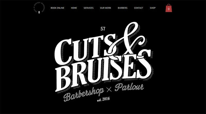 25. Cuts & Bruises Barbershop - Barbershop Website Example