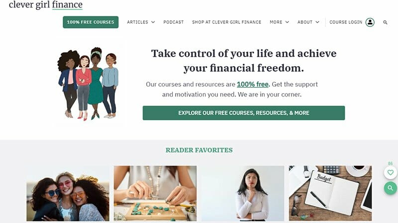 28. Clever Girl Finance - Financial Website Design Example