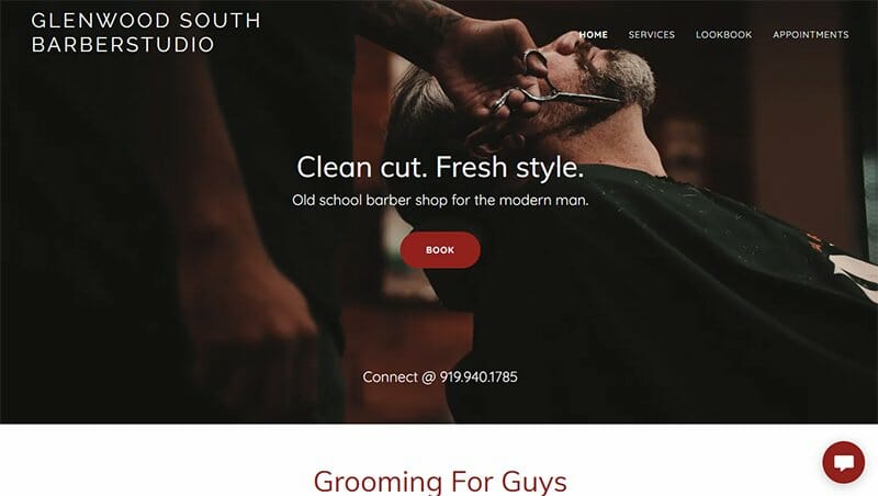 28. Glenwood South Barberstudio - Barbershop Website Example