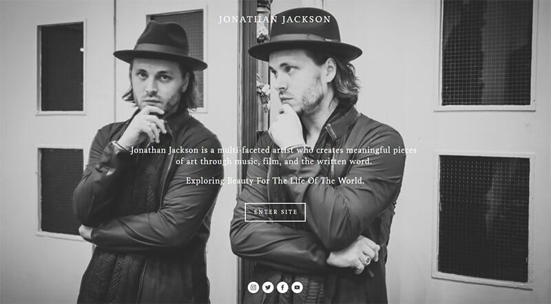 3. Jonathan Jackson - Singer and Songwriter Website Example