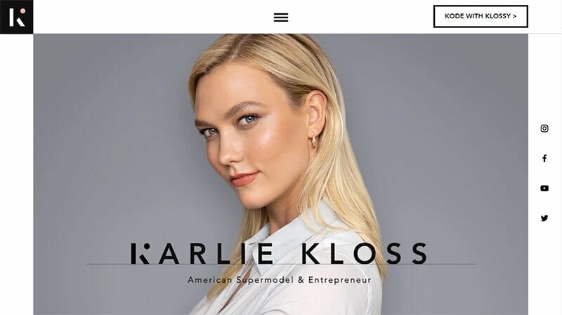 3. Karlie Kloss - Best Influencer Website Example