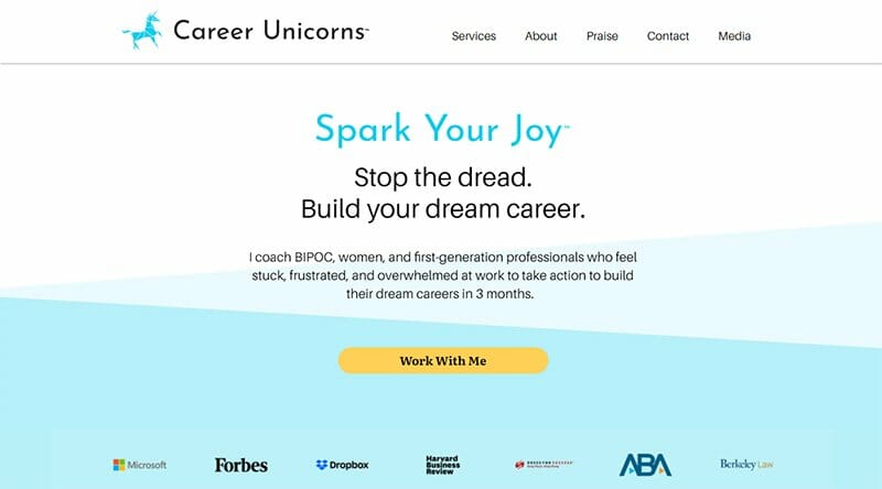 4. Career Unicorns - Financial Website Design Example