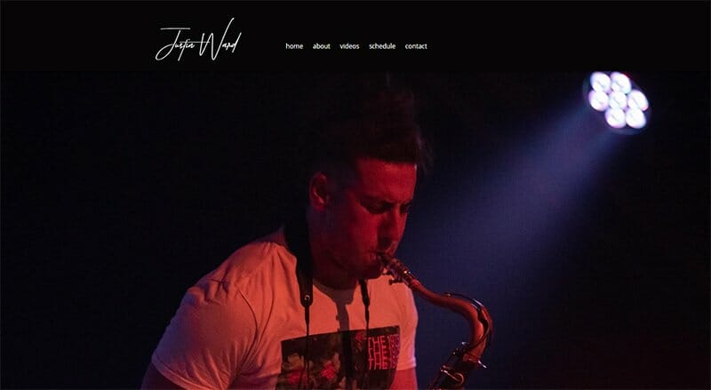 4. Justin Ward - Singer and Songwriter Website Example