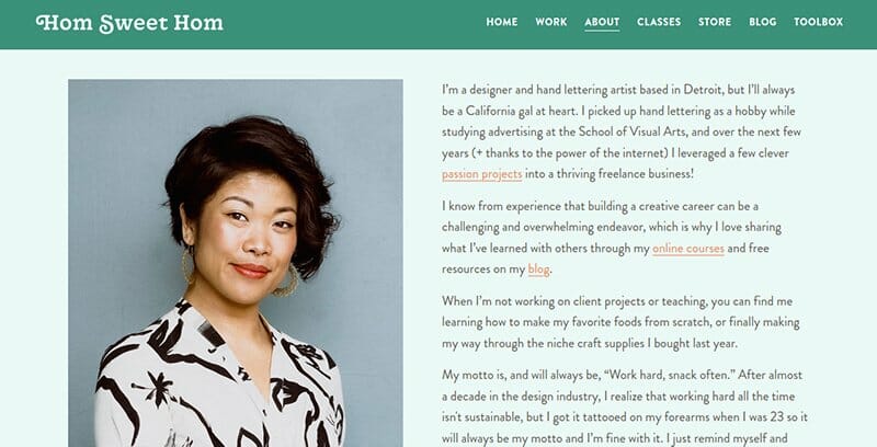 4. Lauren Hom - About Me Website Example