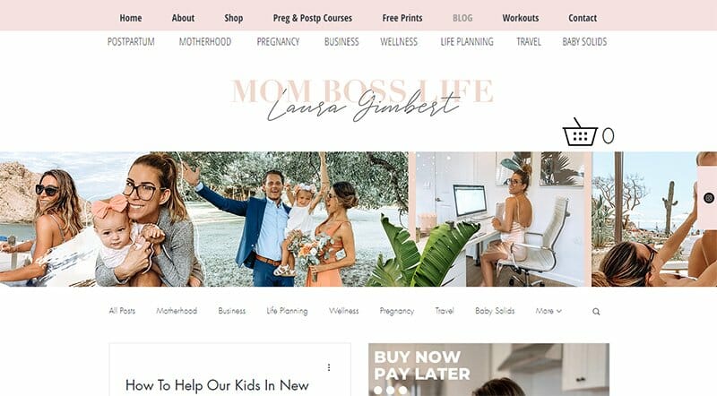 4. Mom Boss Life - Family Website Example