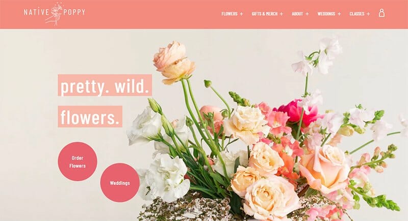 4. Native Poppy - Florist & Flower Shop Website Example