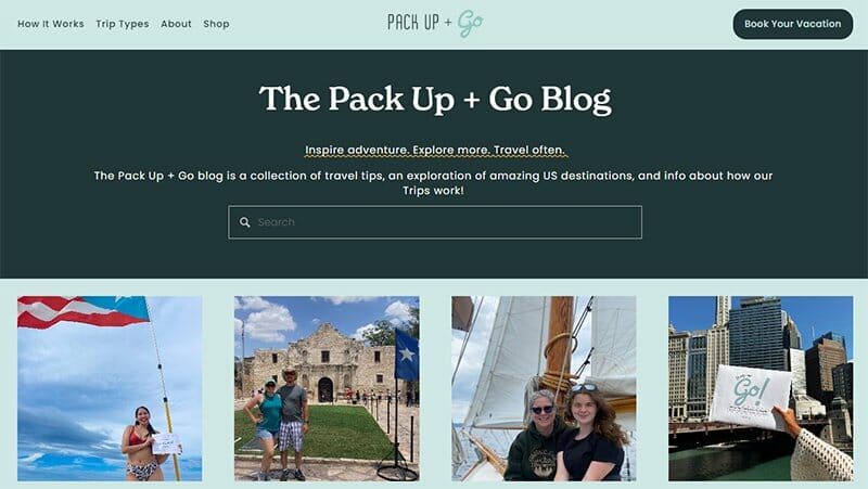 4. Pack Up + Go - Inspiring Travel Blog Example