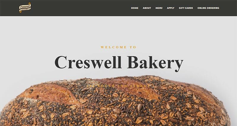 5. Creswell Bakery - Bakery Website Example