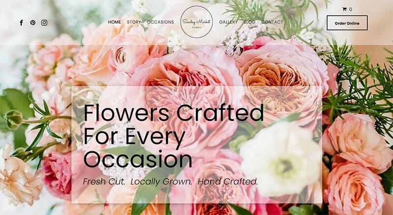 5. Sunday Market Flowers - Florist & Flower Shop Website Example