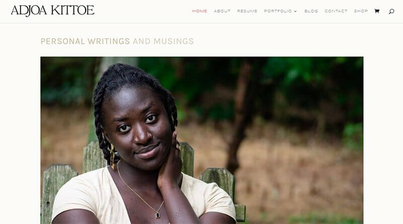 6. Adjoa Kittoe - Notion Website Example