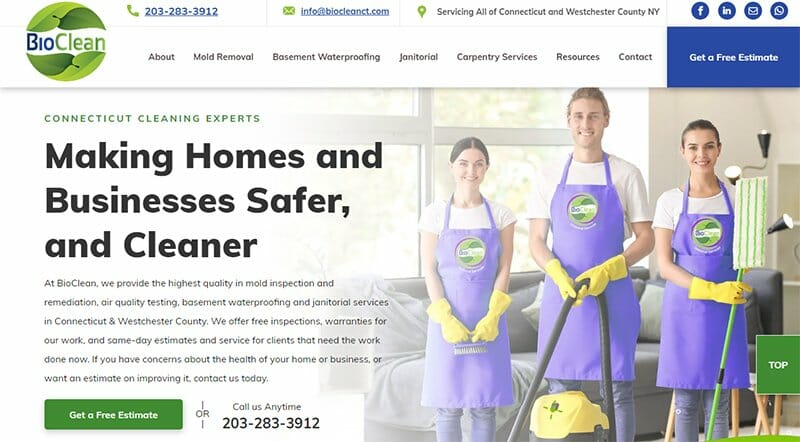 6. BioClean CT - Cleaning Website Example