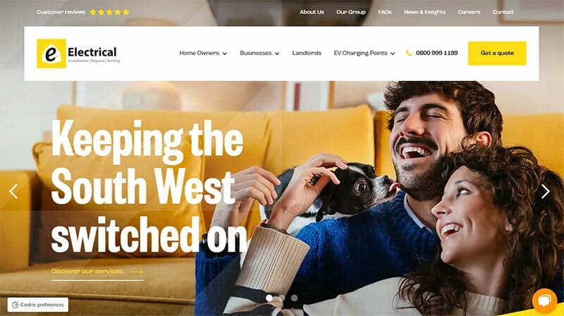 6. E Electrical - Electrician Website Example