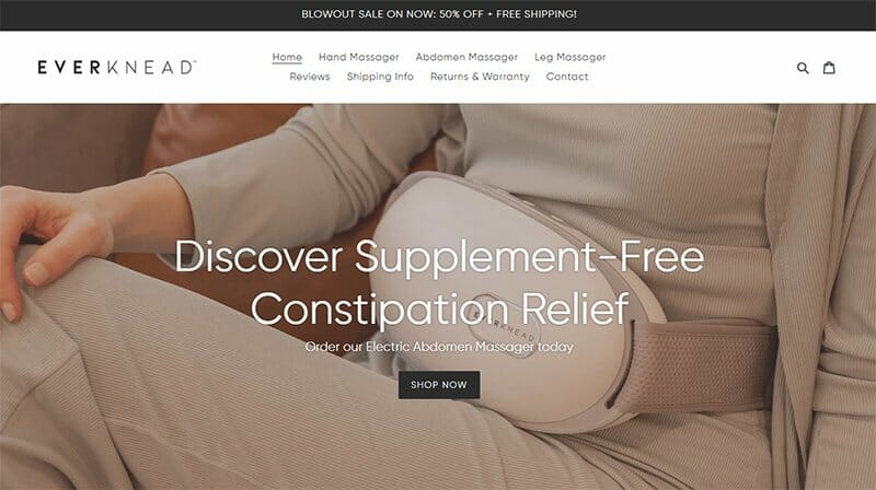 6. EverKnead - Successful One-Product Shopify Store Example