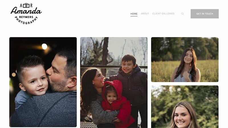 7. Amanda Reymers Photography - Family Website Example