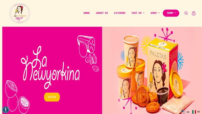 7. La Newyorkina - Bakery Website Example