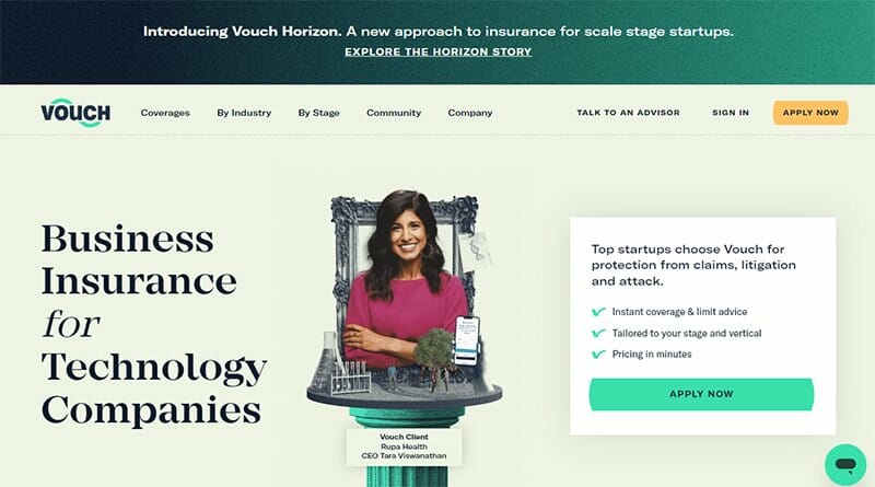 7. Vouch - Financial Website Design Example